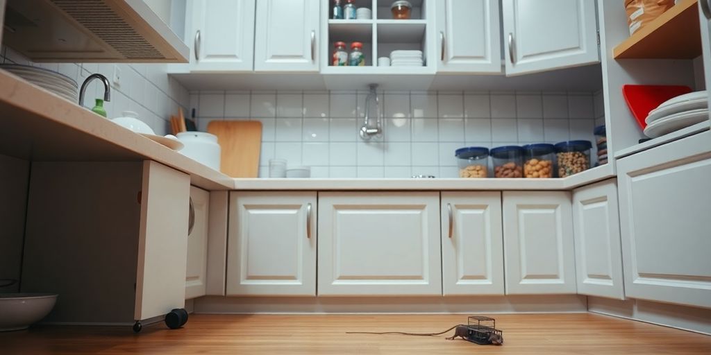 Clean Kitchen with Mouse trap under a Sink Clean Kitchen with Mouse trap under a Sink